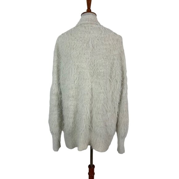 Anthropologie Cardigan XS White Knit Cozy Open Front Lightweight Drape - Picture 3 of 5